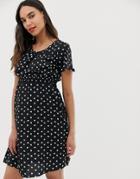 New Look Maternity Dress With Elasticated Waist In Black Pattern - Black
