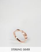 Asos Rose Gold Plated Sterling Silver Twist Ring - Rose Gold