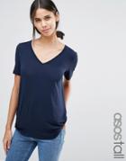 Asos Tall The New Forever T-shirt With Short Sleeves And Dip Back - Na