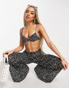 Candypants Underwire Bikini Top In Black Polka Dot
