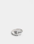 Asos Design Ring With Wrap Around Snake In Burnished Silver Tone