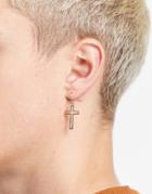 Designb Cutout Cross And Stud Earrings In Gold