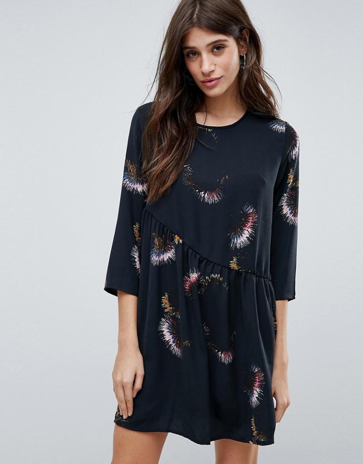 Jdy Asymmetric Hem Printed Dress - Multi