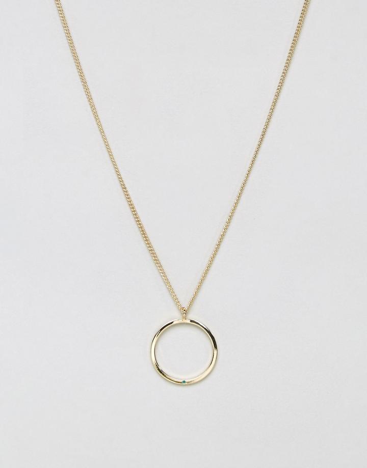Pieces Kristina Long Pendant Necklace - Gold
