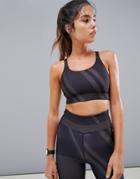 Asos 4505 Racer Crop Top In Linear Glo Print-multi