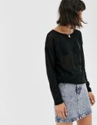 Noisy May Lightweight Knitted Sweater - Black