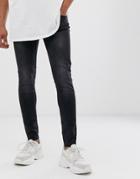 Cheap Monday Him Spray Super Skinny Jeans In Washed Black