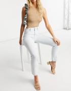 Asos Design Mid Rise Vintage 'skinny' Jeans In Antique White-blues