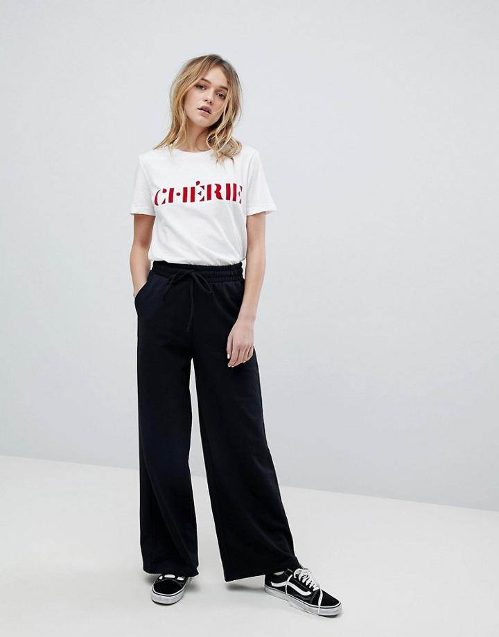 Asos Design Basic Wide Leg Joggers - Black