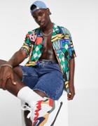 Pull & Bear Printed Shirt With Abstract Print In Multi