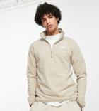 The North Face 100 1/4 Zip Glacier Fleece In Beige Exclusive At Asos-brown