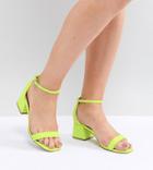 Asos Design Honeydew Wide Fit Heeled Sandals-green