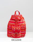 Reclaimed Vintage Tapestry Mini Backpack In Red - Red