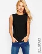Asos Tall Top In Crepe With Twist Back And Lace Insert - Black $19.50