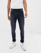 Cheap Monday Skinny Jeans In Dark Gray - Blue