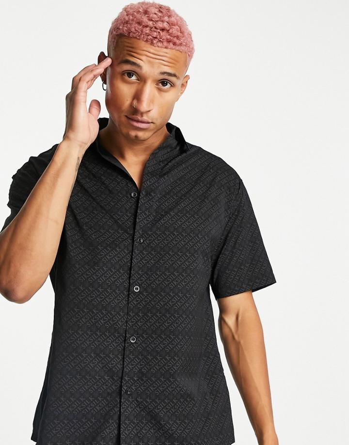 Siksilk Logo Print Shirt In Black
