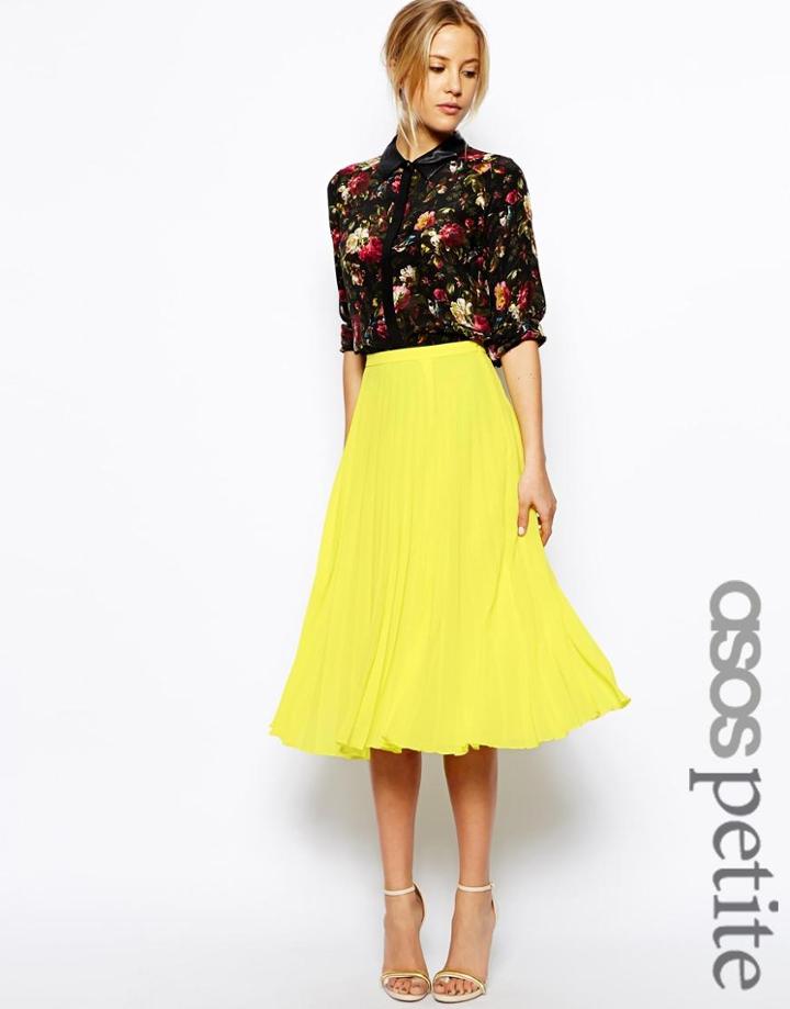 Asos Petite Midi Pleated Skirt