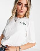 Only Cropped Motif T-shirt In White