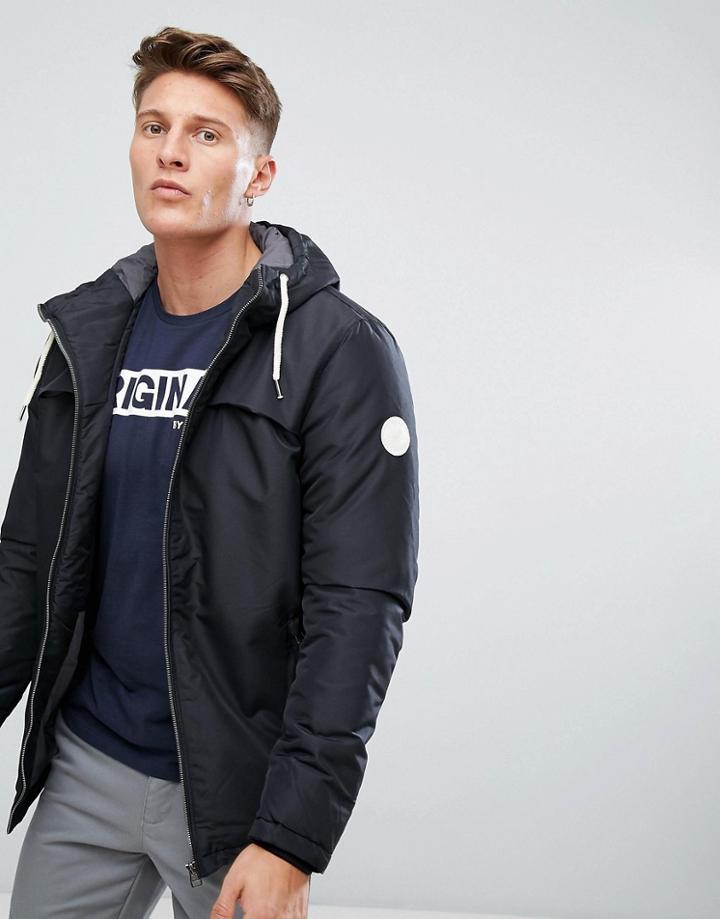 Jack & Jones Padded Jacket With Fleece Hood - Black