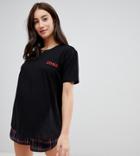 Asos Design Maternity Mix & Match Embroidered Tee - Black
