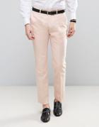 Gianni Feraud Wedding 55% Linen Slim Fit Suit Pants - Pink