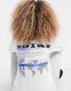 Topshop Long Sleeve Solar Skater T-shirt In White