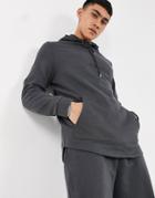 Asos Design Hoodie In Washed Black With Curved Hem