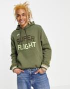 Nike Super Flight Pack Fleece Hoodie In Khaki-green