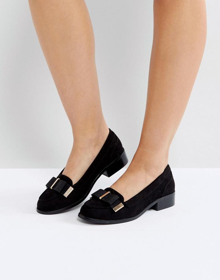 Miss Kg Metal Trim Bow Loafer - Black