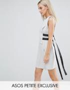 Asos Petite Double Layer Dress With Strap Detail - Gray