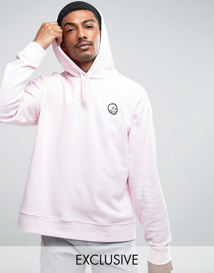 Cheap Monday Pullover Hoody Skull Patch - Pink