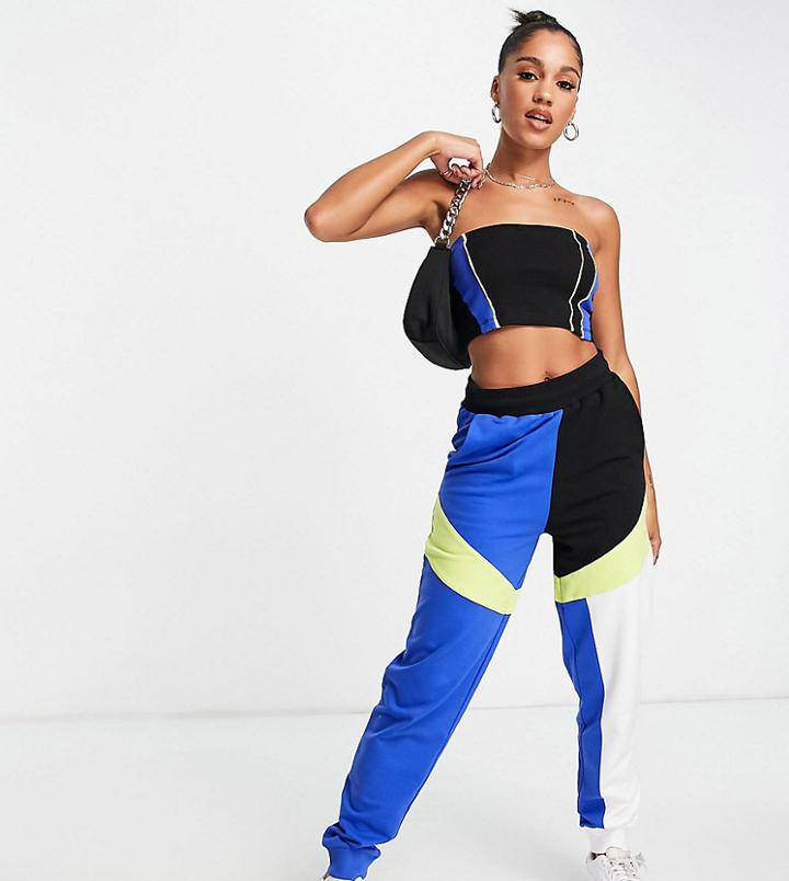 Asyou Color Block Skinny Sweatpants Set In Multi