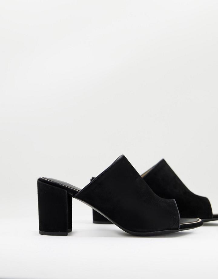 Superdry Edit Heeled Peep Toe Sandal In Black