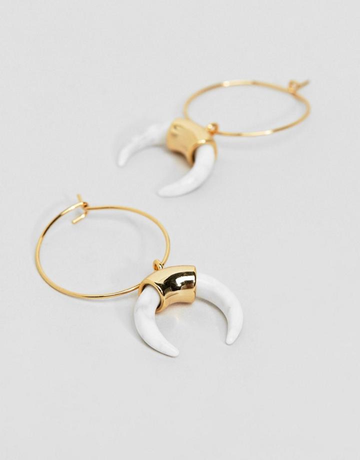 Orelia Gold Hoop Cresent Earrings - Gold