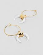 Orelia Gold Hoop Cresent Earrings - Gold