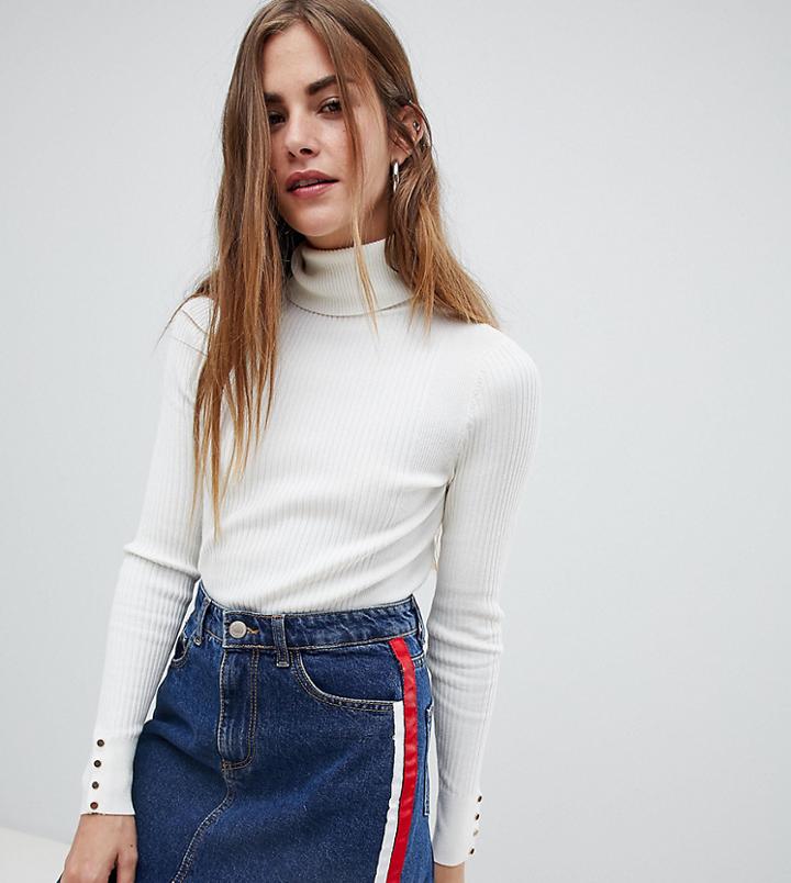 New Look Roll Neck Sweater In Cream