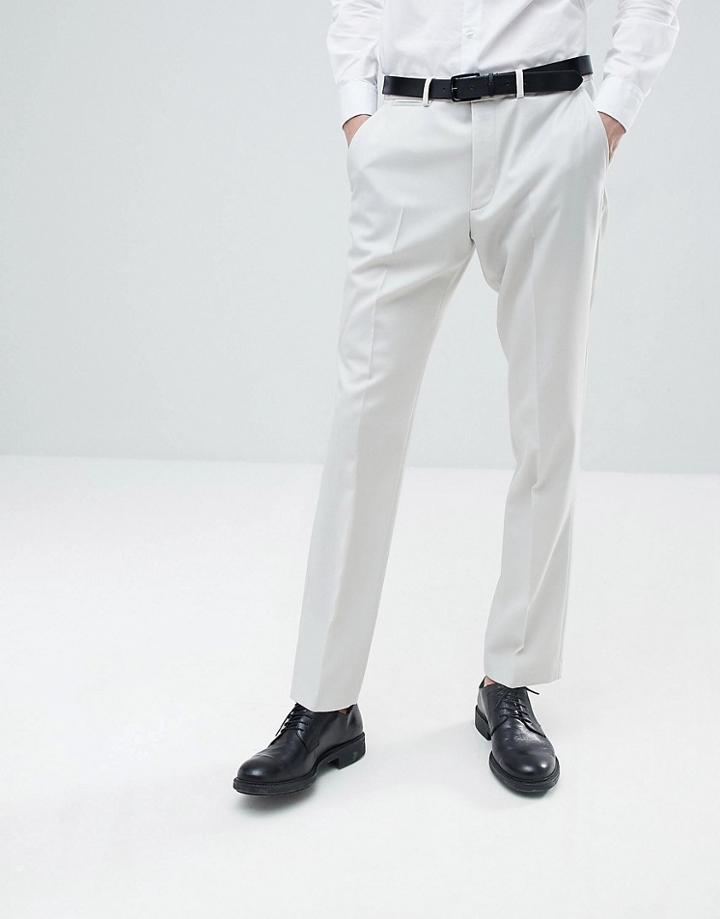 Asos Slim Suit Pants In Ice Gray 100% Wool - Gray