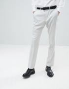 Asos Slim Suit Pants In Ice Gray 100% Wool - Gray