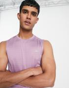 Asos 4505 Training Sleeveless T-shirt In Space Dye In Lilac-grey