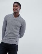 Esprit Shawl Neck Knitted Jumper In Twisted Yarn - Navy