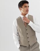 French Connection Slim Fit Plain Suit Vest-brown