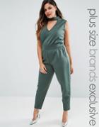 Pink Clove Jumpsuit With Collar Detail - Green