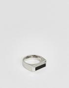 Asos Sleek Signet Ring In Silver - Silver