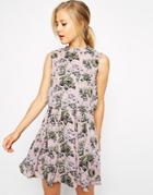 Oasis Pretty Floral Print Fit And Flare Dress - Multi