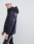 Abercrombie & Fitch Puffer Jacket Hooded In Black - Black