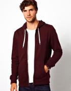 Asos Zip Up Hoodie - Oxblood