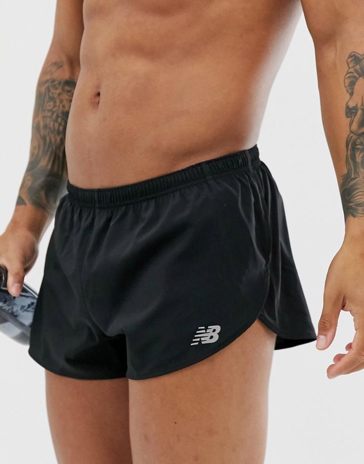 New Balance Running 3 Inch Split Shorts In Black