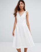 Oasis Premium Broderie Midi Dress - White