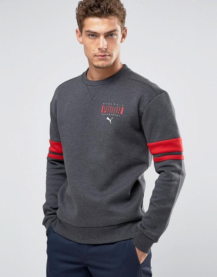 Puma Logo Crew Sweatshirt In Blue 83833607 - Blue