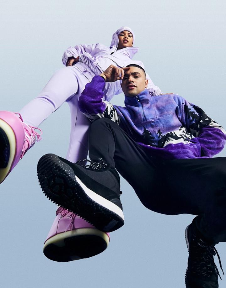 Asos 4505 Ski Fleece With Mountain Print-multi